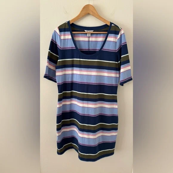 Tommy Bahama Shoreside Stripe T-shirt Dress NWOT Size L - Picture 3 of 9